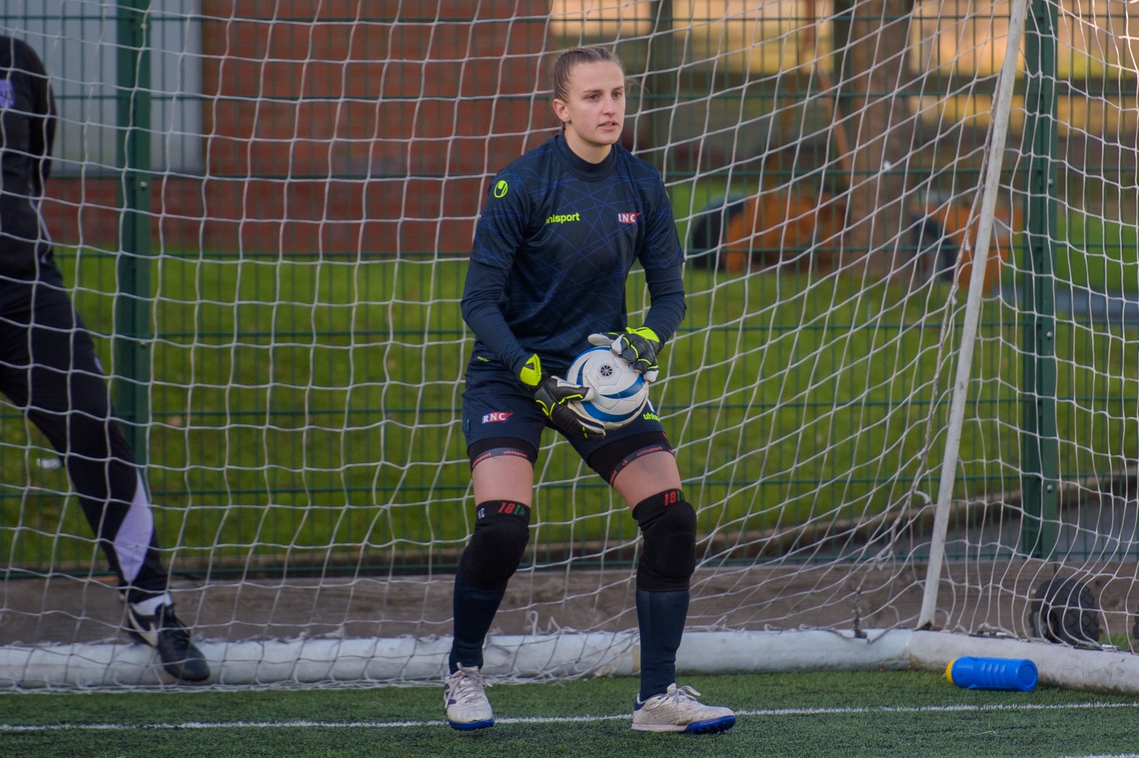 Katie in goal for RNC in the championship