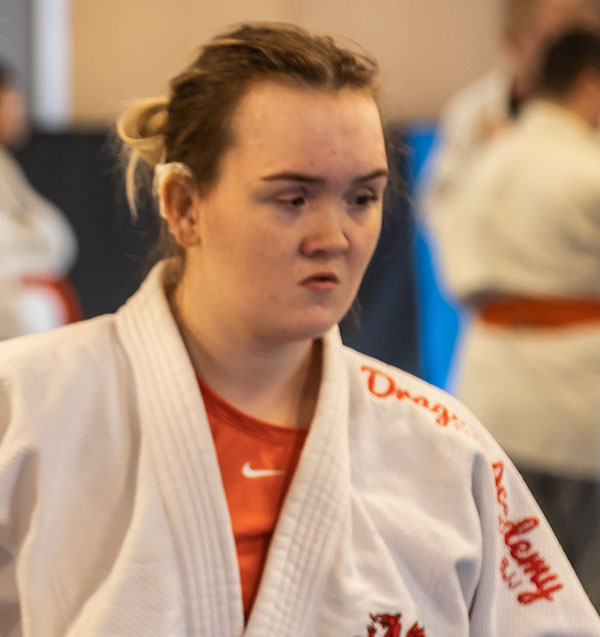 A student wearing a judogi