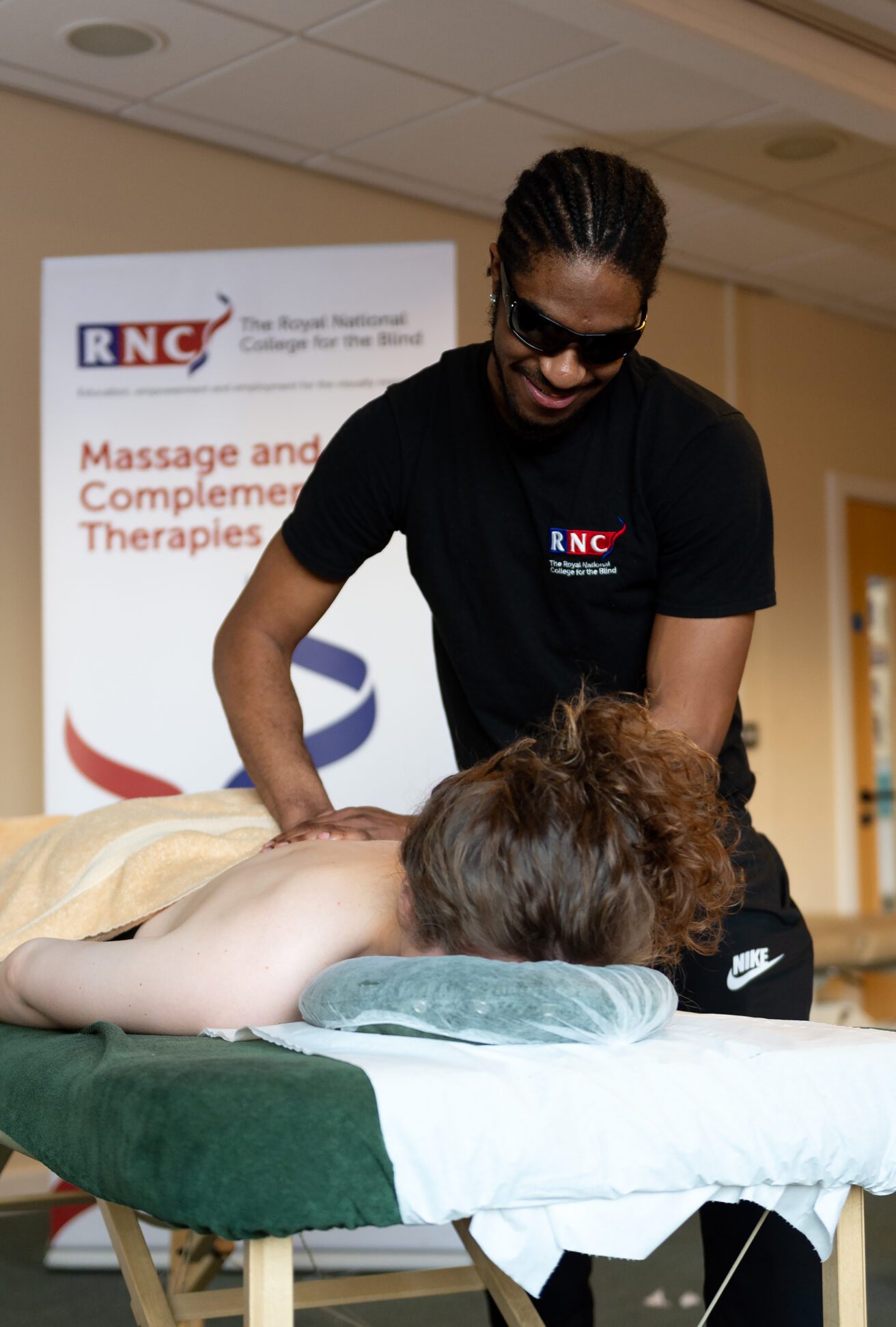 Photo of someone having a back massage.