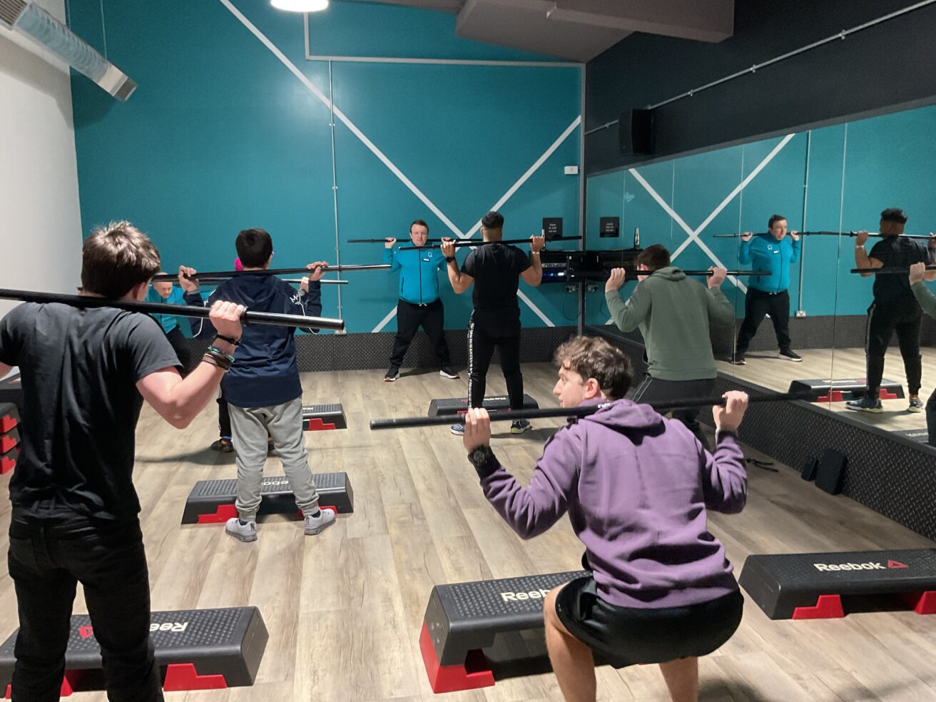 Jack leading RNC staff and students in a fitness class