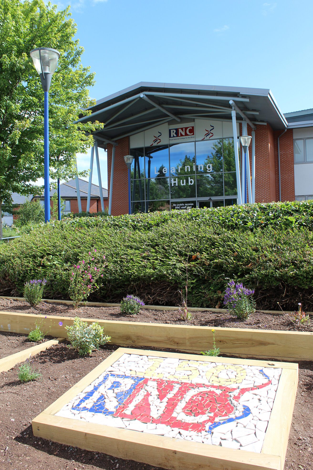 The garden complete with planting and mosaic