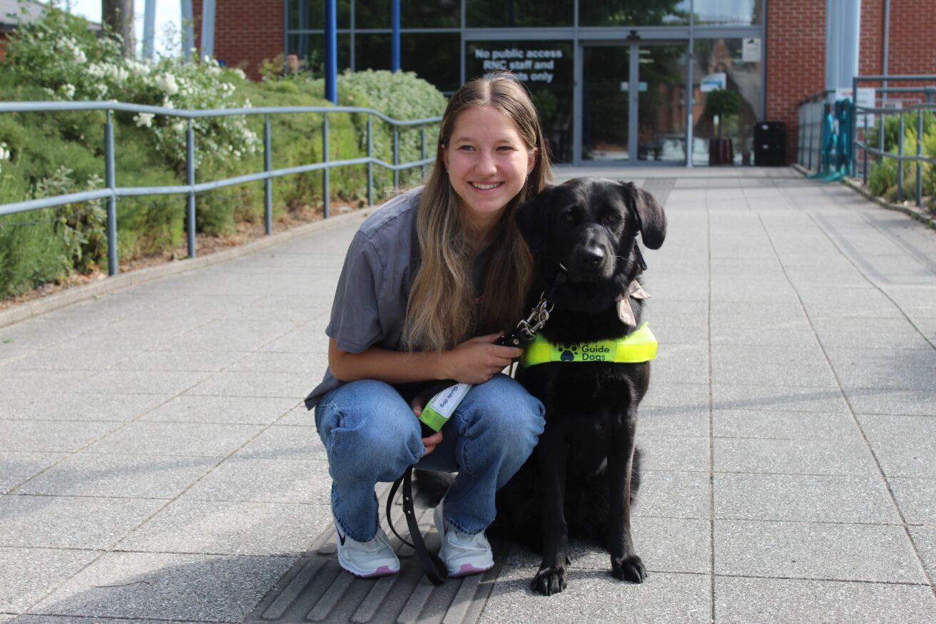 Lucja with guide dog Ulla