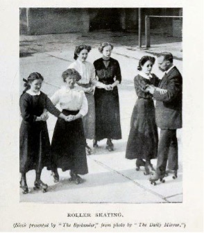 Dorothy taking a turn on the roller-skating rink with a young gentleman