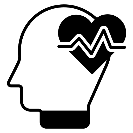 a graphic of a head with a heart sitting over it